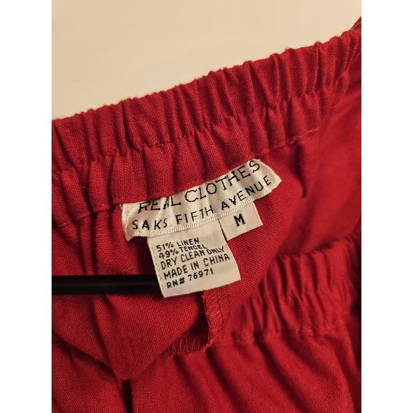 Real Clothes by Saks Fifth Avenue Women's 2-Piece Red Size‎ L/M Linen Tunic Set - Picture 11 of 13